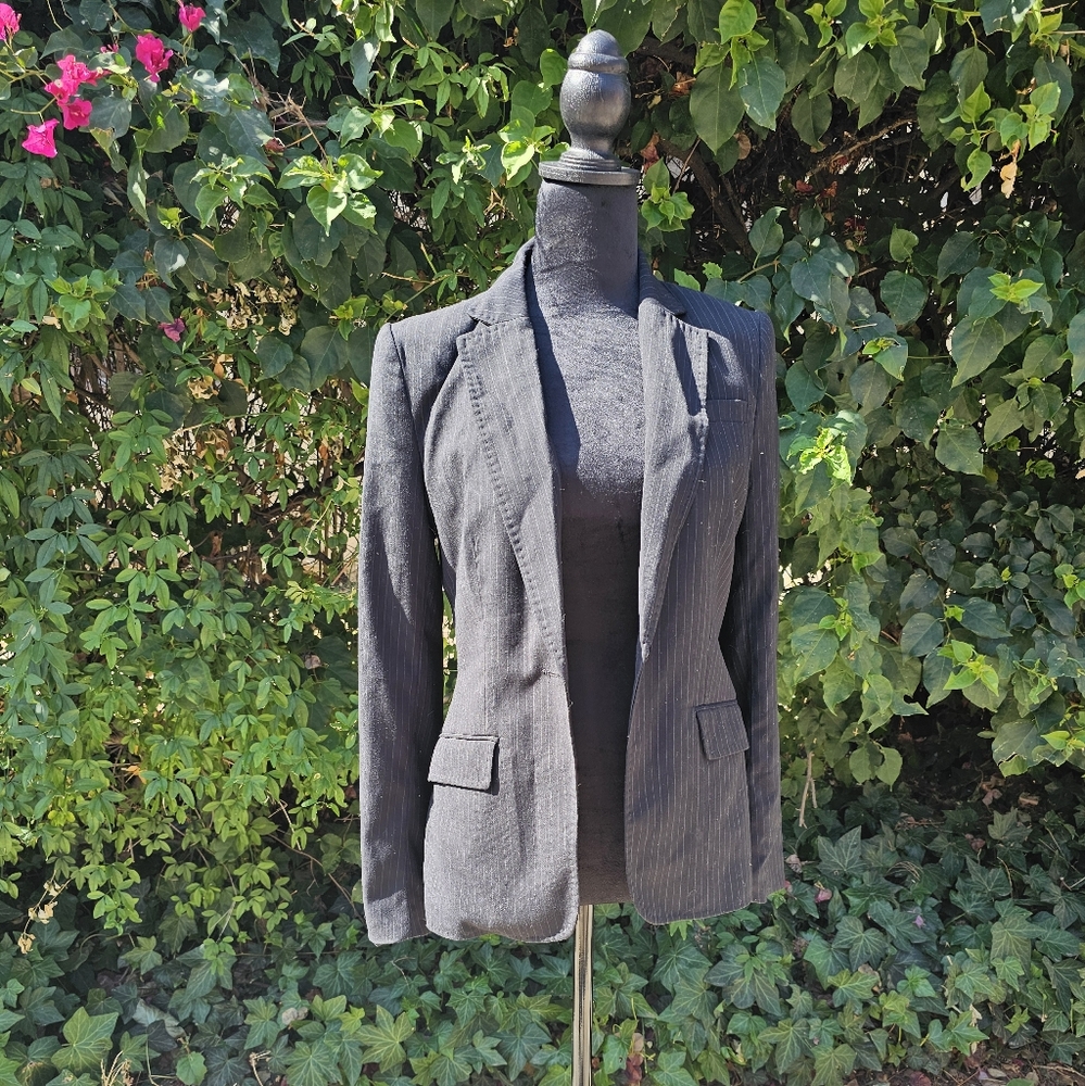 H & M Women's Business 2 Piece Pinstripe Suit Set Slim Fit Blazer and Pants